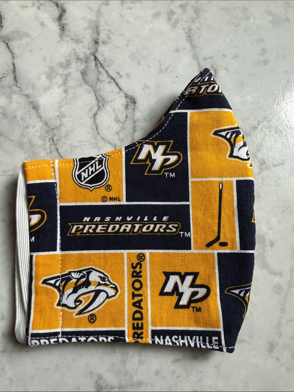 Nashville Predators Women’s/teen Face Mask - Navy & Gold